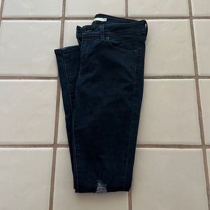 Levi 711 Skinny Dark Jeans With Rips